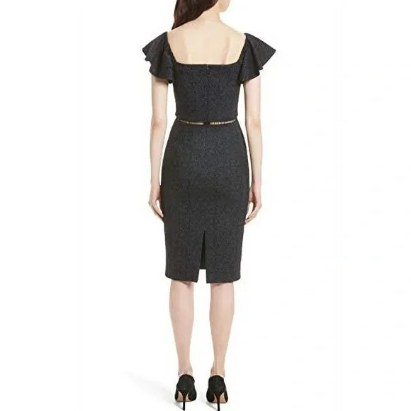 Rebecca Taylor Off The Shoulder Rose Jacquard Cutouts Sheath Dress Sz 6 - Picture 12 of 12